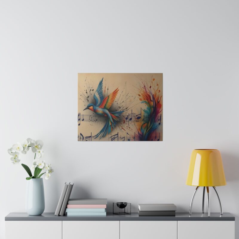 Canvas Wall Art - Minimalist Bird and Music Art: Perfect for Nature Lovers - Image 13