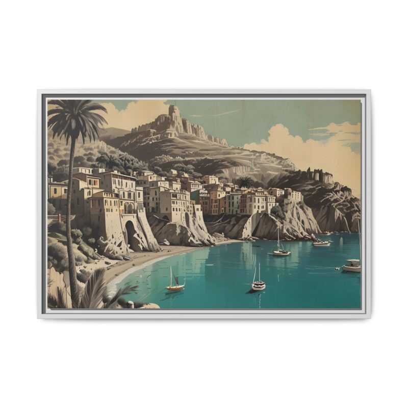 Retro Italian Riviera Travel Poster with Bold Typography Wall Art - Image 86