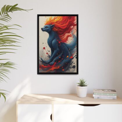 Matte Canvas, Framed  Joyful Chaos: Vibrant Colors and Energetic Expression of Happiness