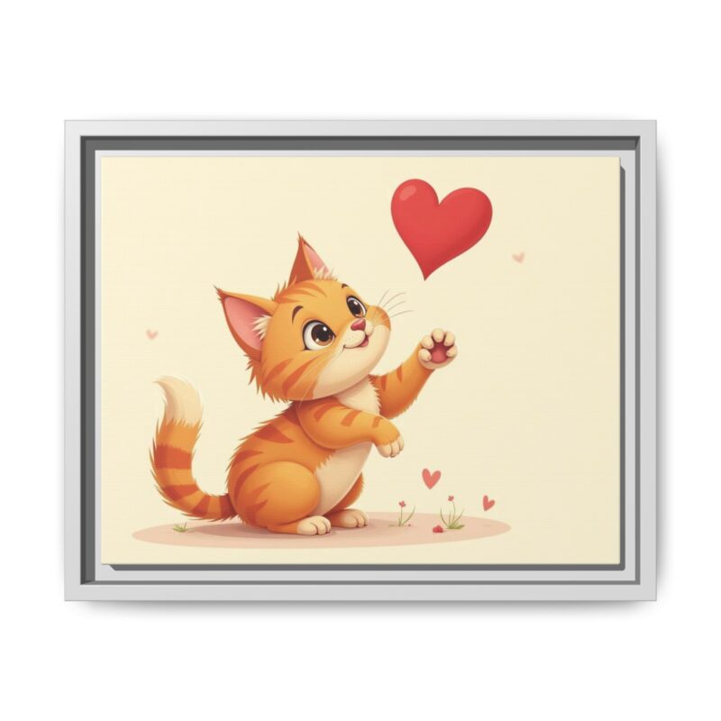 Canvas Print Wall Art - Cartoon Cat Paw Reaching Heart - Image 42