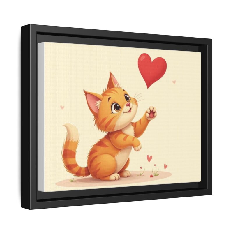 Canvas Print Wall Art - Cartoon Cat Paw Reaching Heart - Image 7