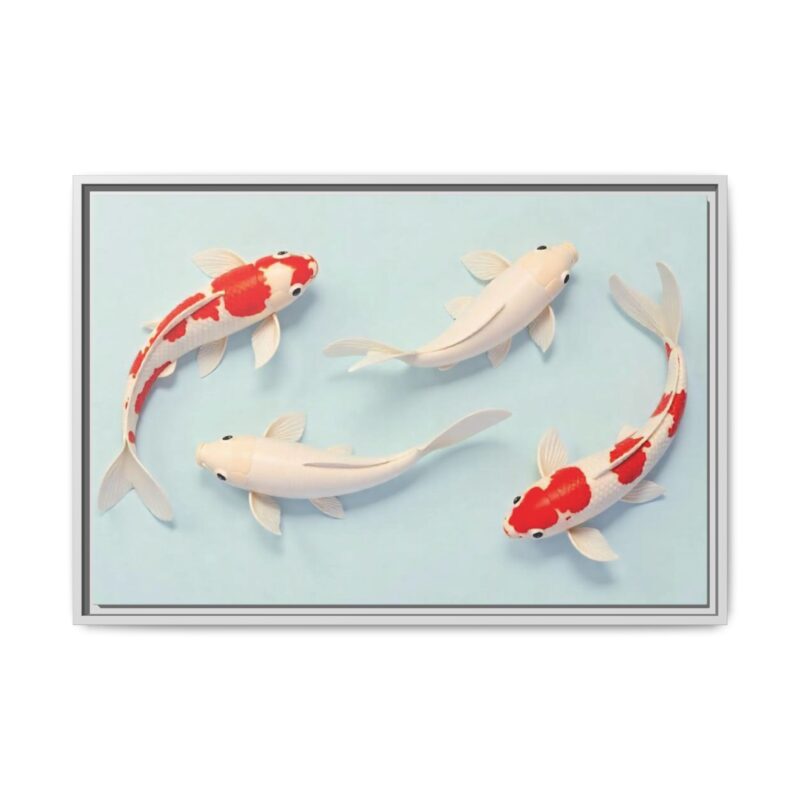 Canvas Print - Colorful Koi Fish Swimming in Minimalist Style - Image 86