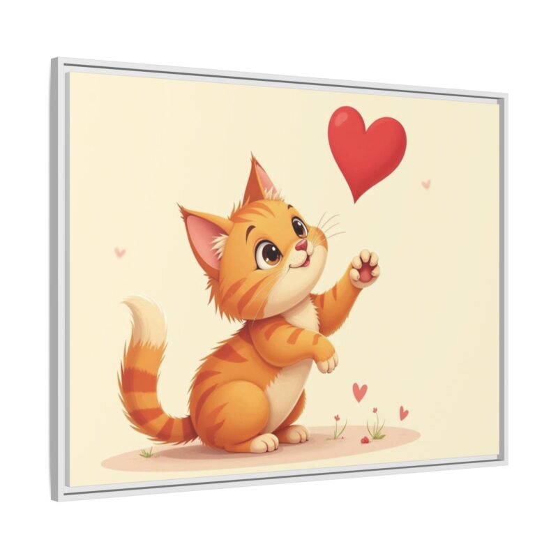 Canvas Print Wall Art - Cartoon Cat Paw Reaching Heart - Image 81
