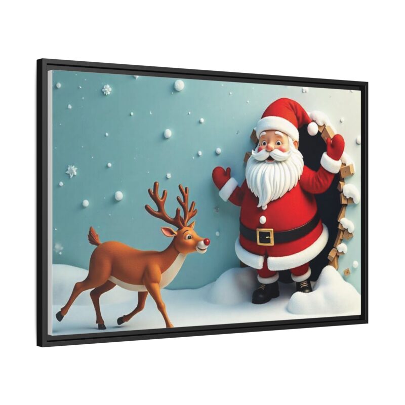 Canvas Wall Art 3D Santa Claus & Reindeer Illusion - Image 35
