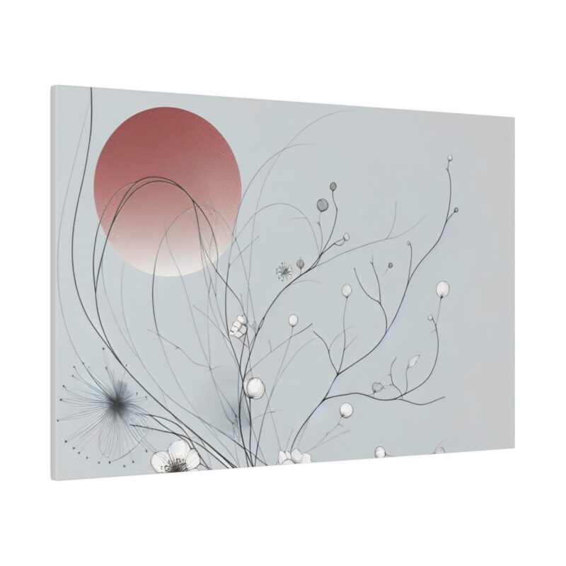 Serenity in Bloom: Japanese Floral Abstract Wall Art - Image 2