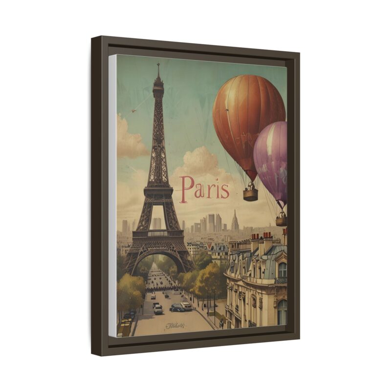 Pastel Eiffel Tower Travel canvas art of Nouveau Typography - Image 58
