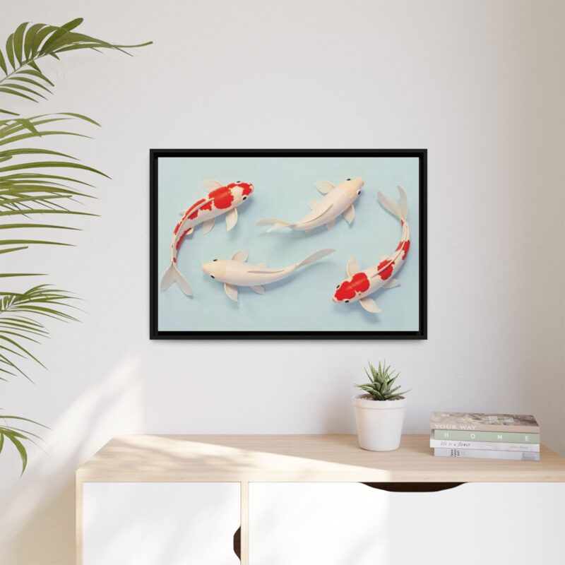 Canvas Print - Colorful Koi Fish Swimming in Minimalist Style - Image 28