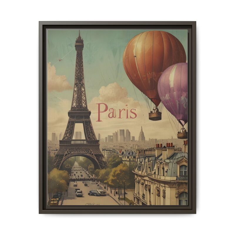 Pastel Eiffel Tower Travel canvas art of Nouveau Typography - Image 65