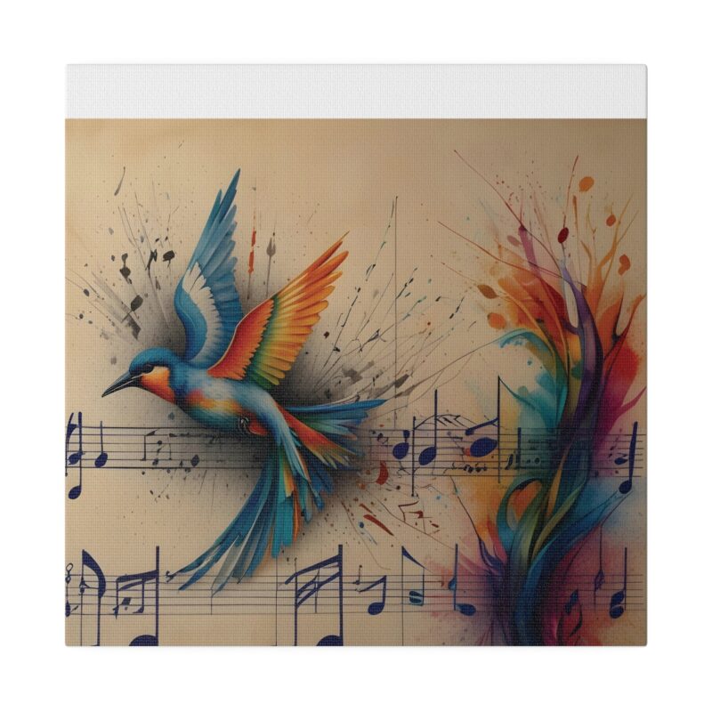 Canvas Wall Art - Minimalist Bird and Music Art: Perfect for Nature Lovers - Image 85