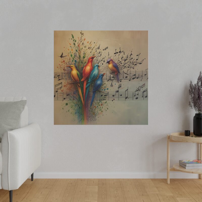 Canvas Wall Art Birds Music Harmony Abstract Design - Image 105