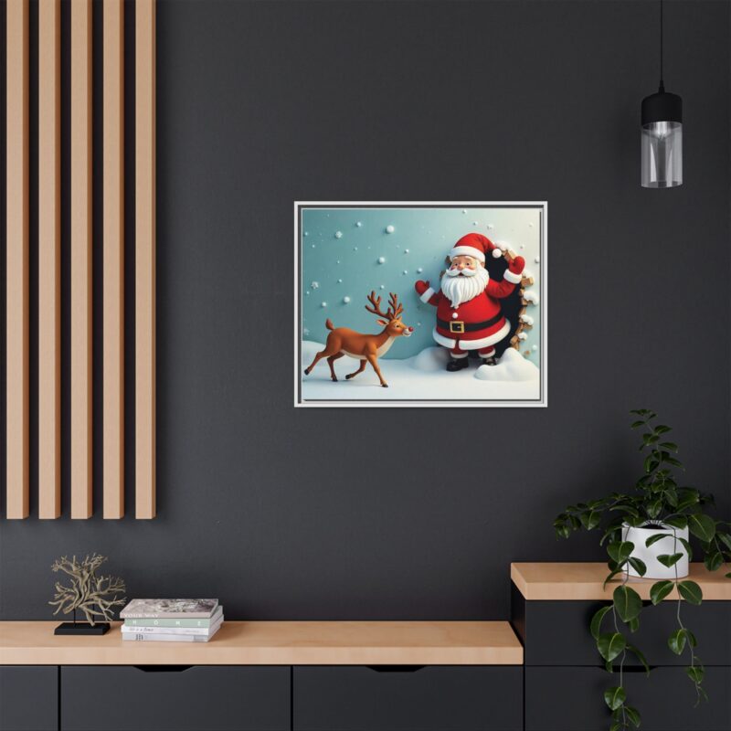 Canvas Wall Art 3D Santa Claus & Reindeer Illusion - Image 117