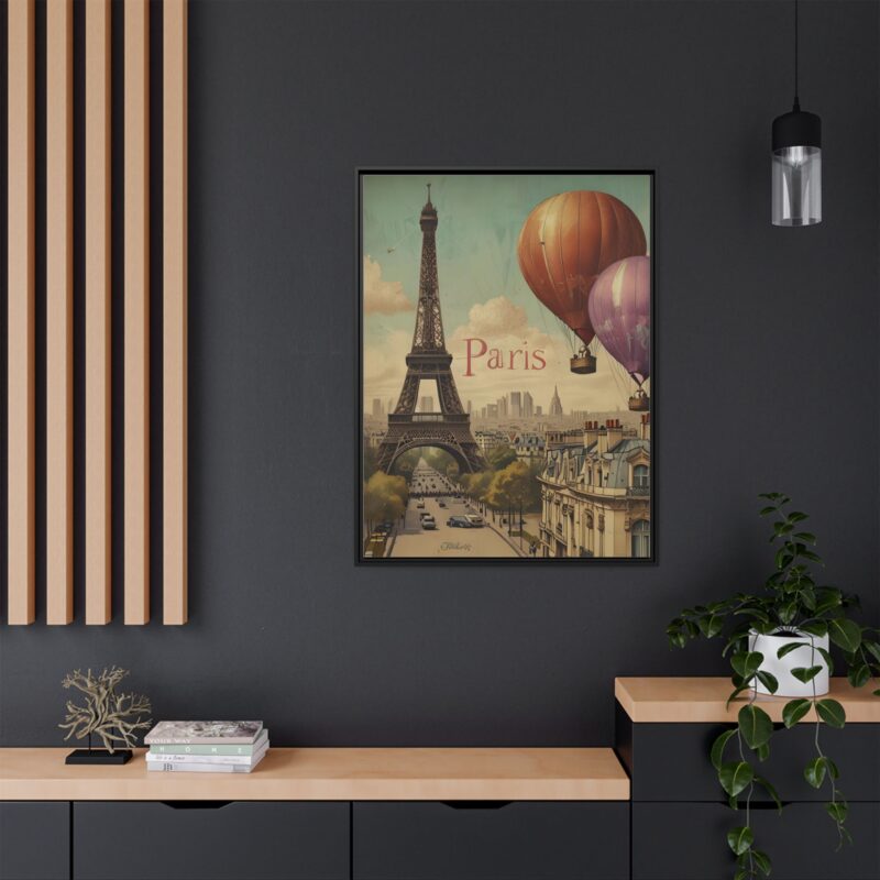 Pastel Eiffel Tower Travel canvas art of Nouveau Typography - Image 40