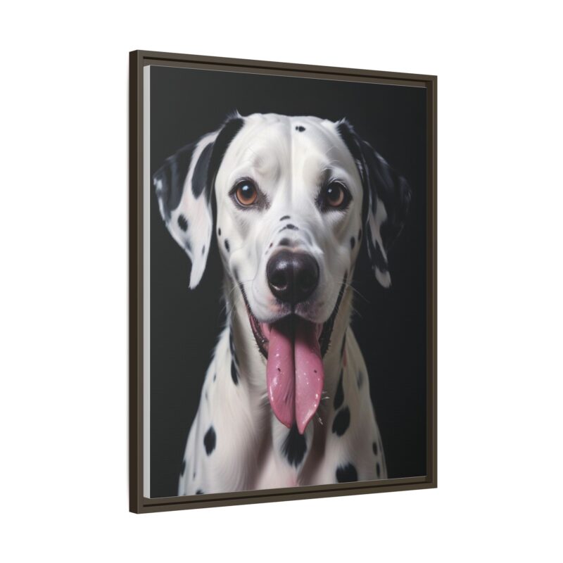 Canvas Art print features a detailed oil painting of a Dalmatian dog with a playful pink tongue sticking out - Image 91
