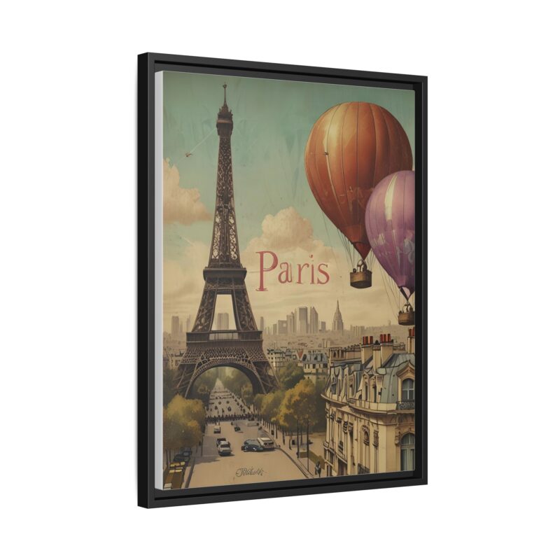 Pastel Eiffel Tower Travel canvas art of Nouveau Typography - Image 18