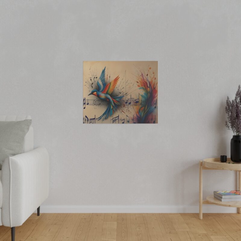 Canvas Wall Art - Minimalist Bird and Music Art: Perfect for Nature Lovers - Image 94