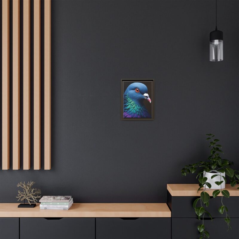 Canvas Print featuring a close-up portrait of a colorful pigeon - Image 44