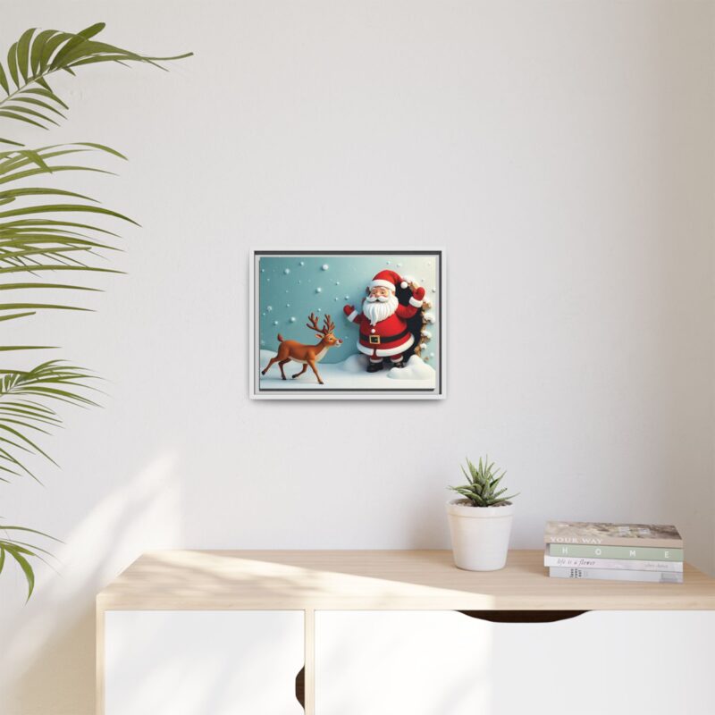 Canvas Wall Art 3D Santa Claus & Reindeer Illusion - Image 60