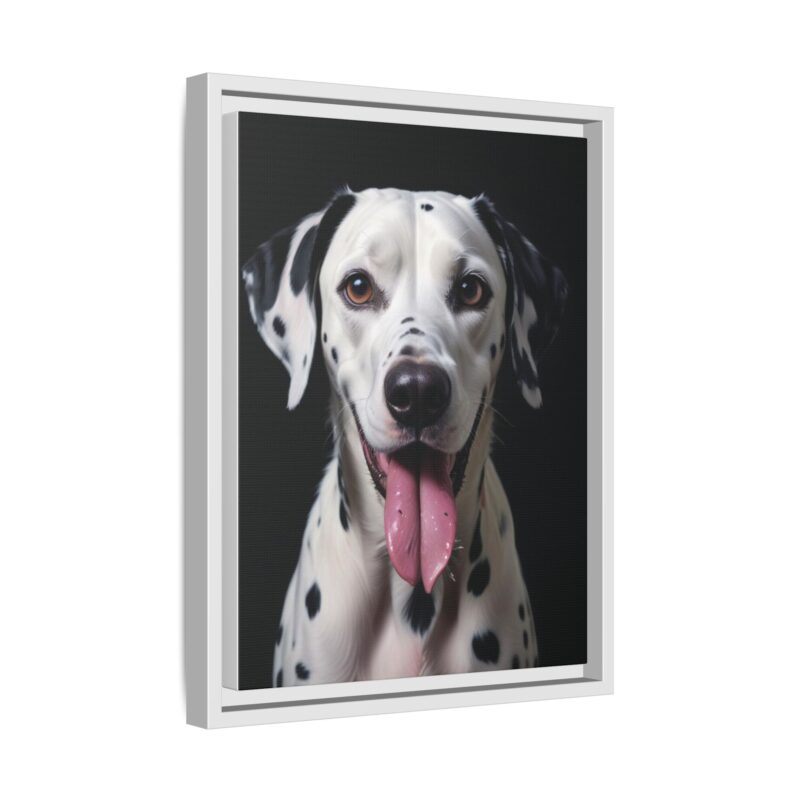 Canvas Art print features a detailed oil painting of a Dalmatian dog with a playful pink tongue sticking out - Image 55