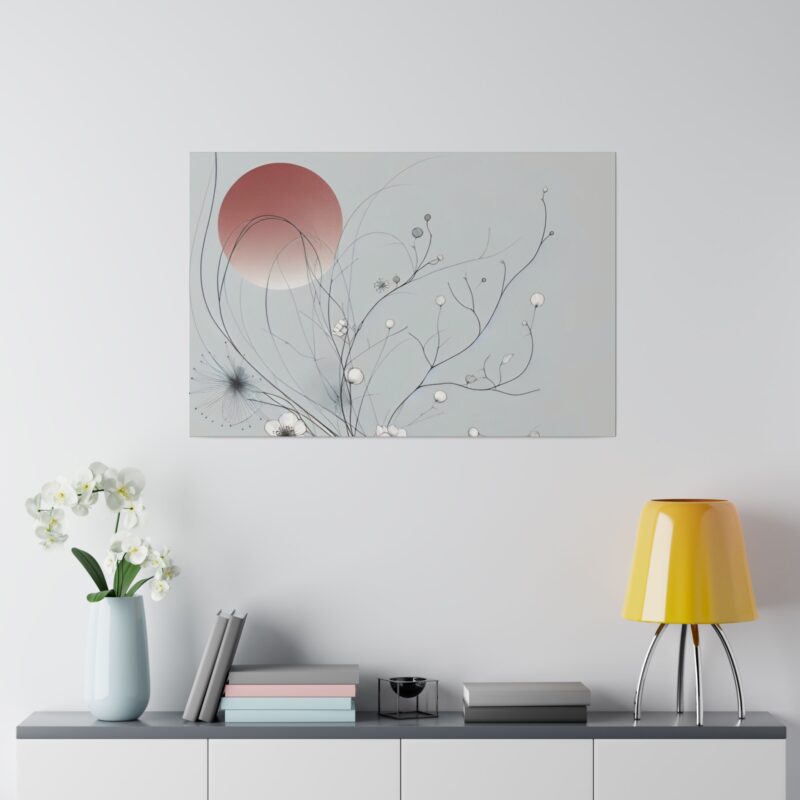 Serenity in Bloom: Japanese Floral Abstract Wall Art - Image 4