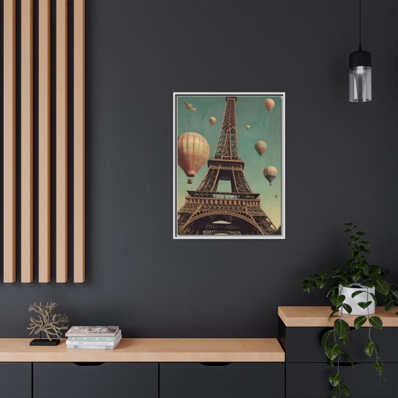 Vintage Paris Travel Canvas art with Hot Air Balloons and Street Lamps - Image 92