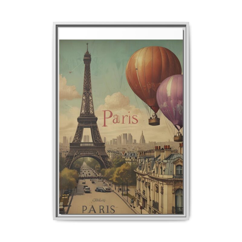 Pastel Eiffel Tower Travel canvas art of Nouveau Typography - Image 85