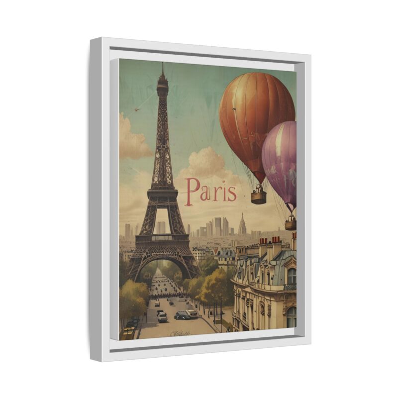 Pastel Eiffel Tower Travel canvas art of Nouveau Typography - Image 54
