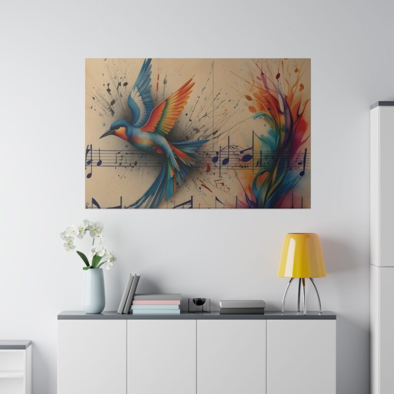 Canvas Wall Art - Minimalist Bird and Music Art: Perfect for Nature Lovers - Image 37