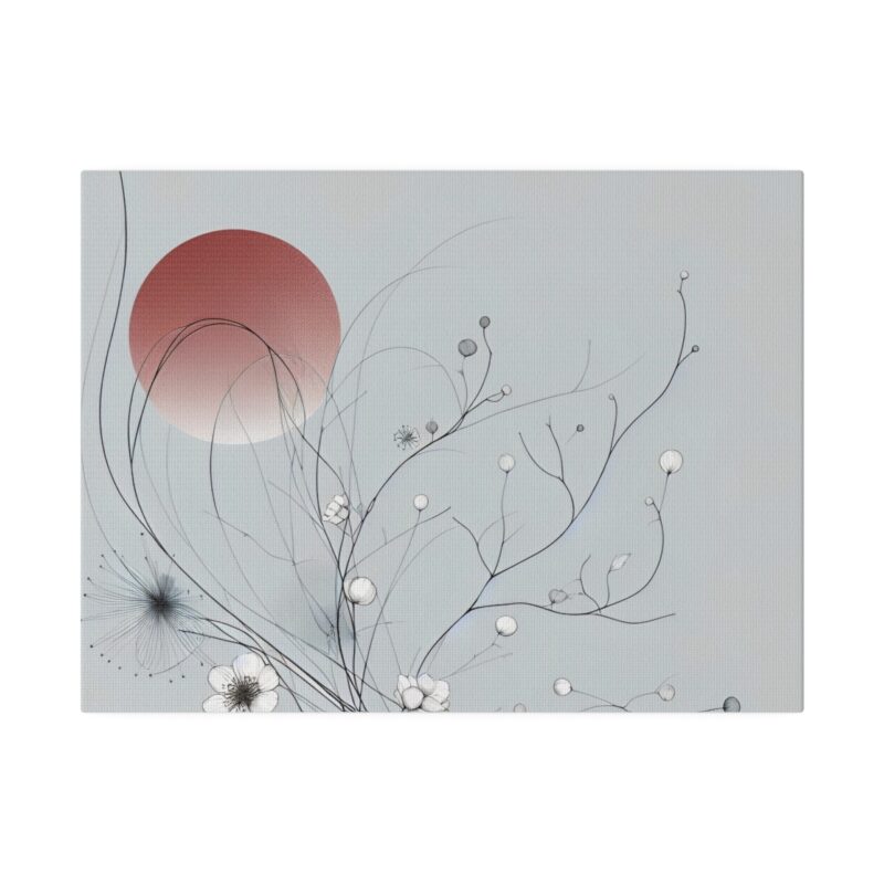 Serenity in Bloom: Japanese Floral Abstract Wall Art - Image 5