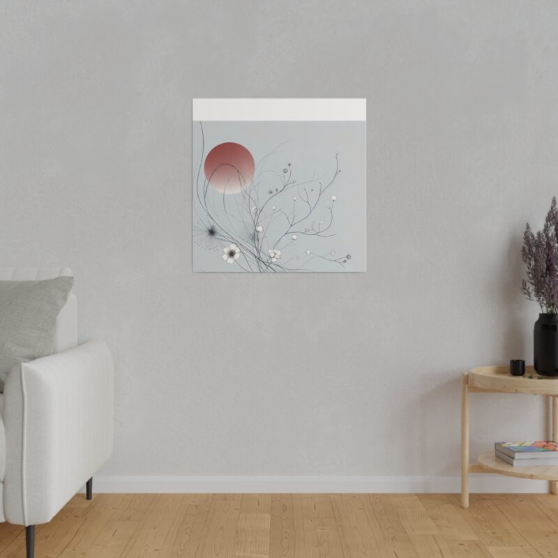 Serenity in Bloom: Japanese Floral Abstract Wall Art - Image 47