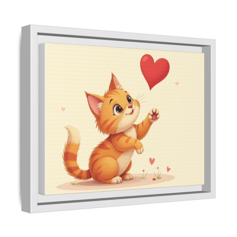 Canvas Print Wall Art - Cartoon Cat Paw Reaching Heart - Image 35