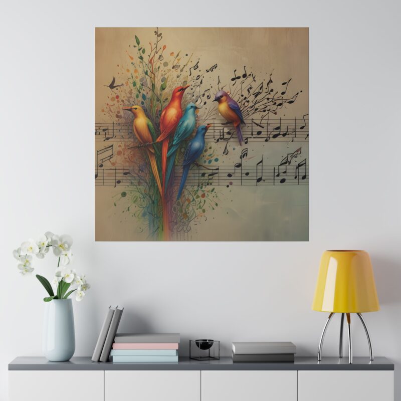 Canvas Wall Art Birds Music Harmony Abstract Design - Image 98