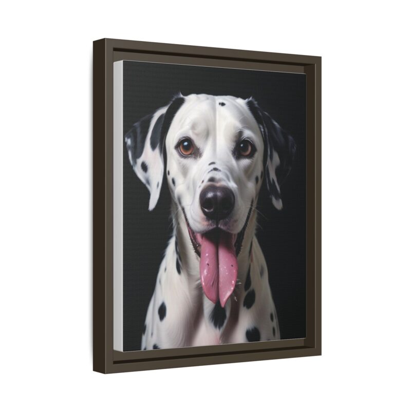 Canvas Art print features a detailed oil painting of a Dalmatian dog with a playful pink tongue sticking out - Image 43