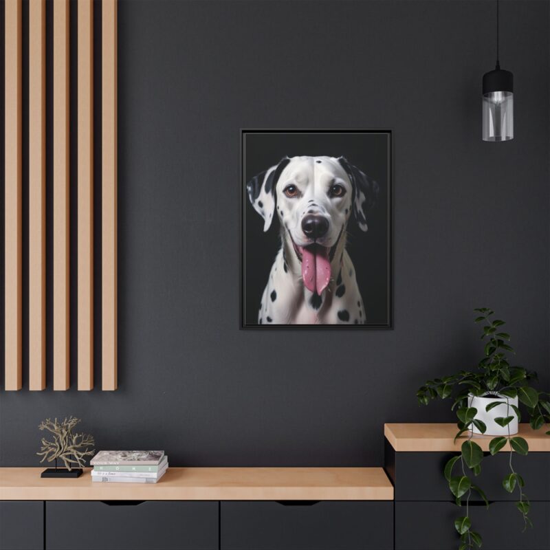 Canvas Art print features a detailed oil painting of a Dalmatian dog with a playful pink tongue sticking out - Image 25