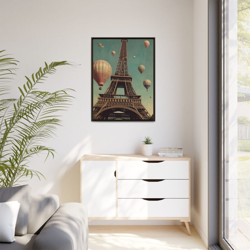 Vintage Paris Travel Canvas art with Hot Air Balloons and Street Lamps - Image 101