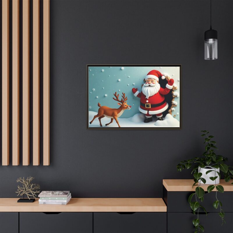 Canvas Wall Art 3D Santa Claus & Reindeer Illusion - Image 91