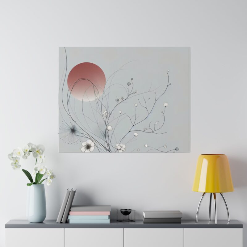 Serenity in Bloom: Japanese Floral Abstract Wall Art - Image 68