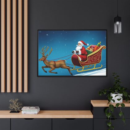 Canvas Print - Traditional Sleigh Ride Santa Claus Christmas Wall Art