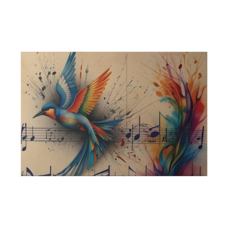 Canvas Wall Art - Minimalist Bird and Music Art: Perfect for Nature Lovers - Image 62