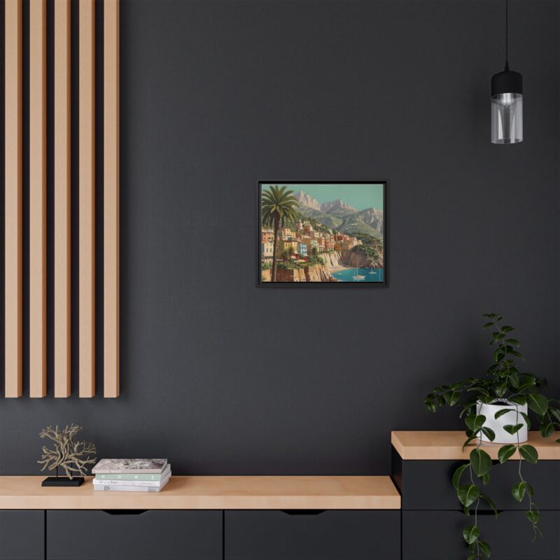 Canvas art of Sun-Drenched Italian Riviera Poster with Sailboats and Palm Trees - Image 20