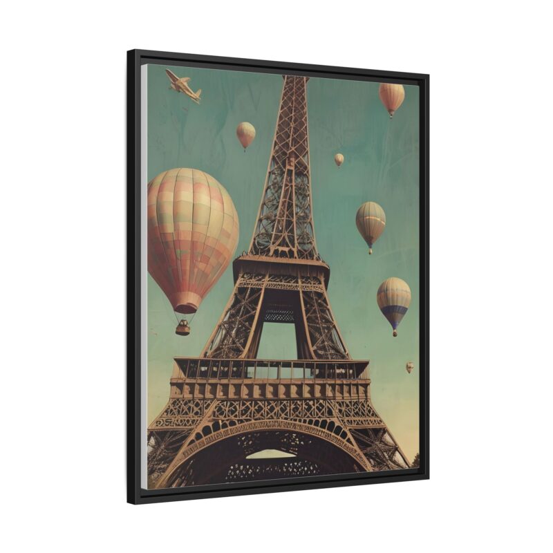 Vintage Paris Travel Canvas art with Hot Air Balloons and Street Lamps - Image 119