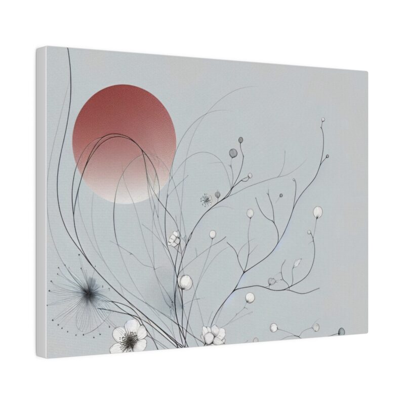 Serenity in Bloom: Japanese Floral Abstract Wall Art - Image 6