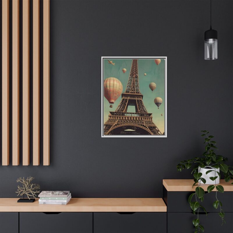 Vintage Paris Travel Canvas art with Hot Air Balloons and Street Lamps - Image 128