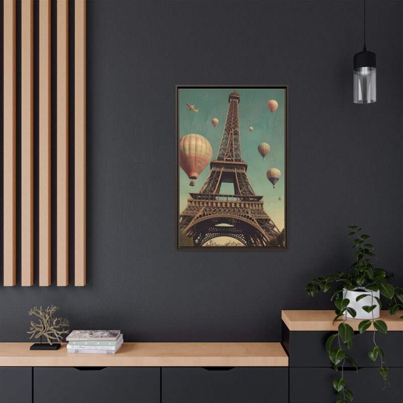 Vintage Paris Travel Canvas art with Hot Air Balloons and Street Lamps - Image 96