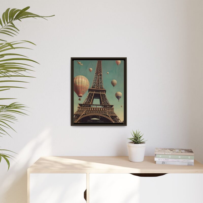 Vintage Paris Travel Canvas art with Hot Air Balloons and Street Lamps - Image 61