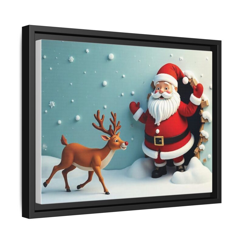 Canvas Wall Art 3D Santa Claus & Reindeer Illusion - Image 15