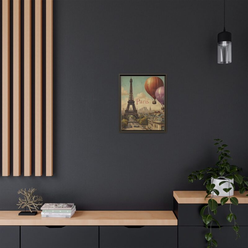 Pastel Eiffel Tower Travel canvas art of Nouveau Typography - Image 68