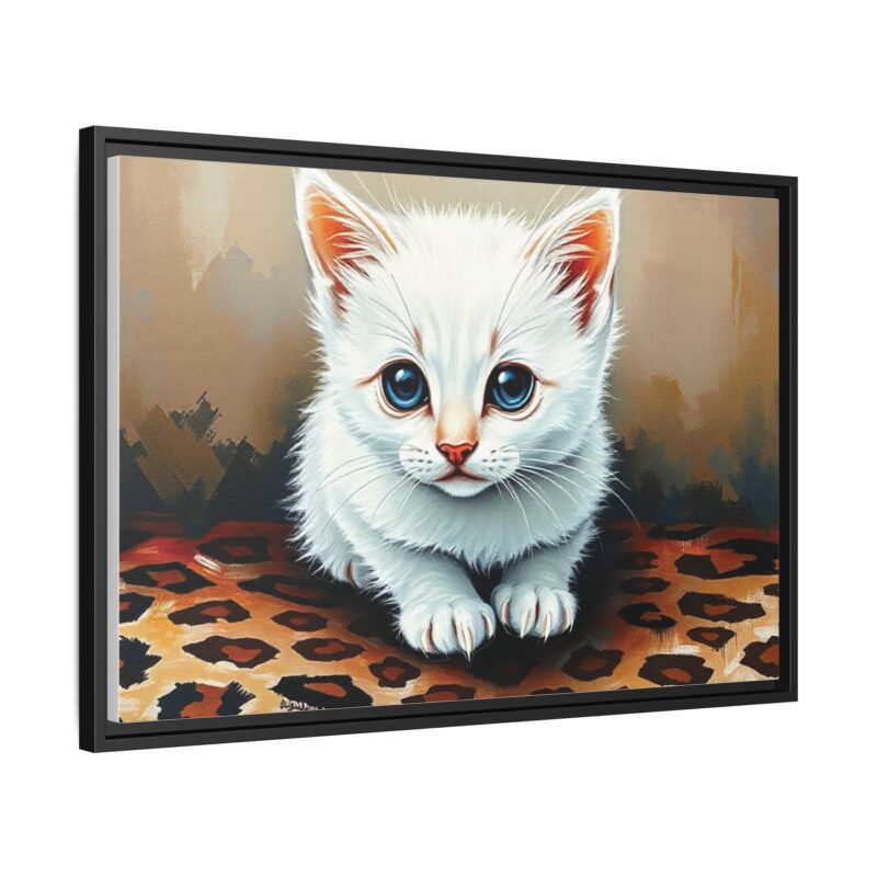 Canvas Print - White Kitten on Leopard Print Surface Wall Art - Image 27