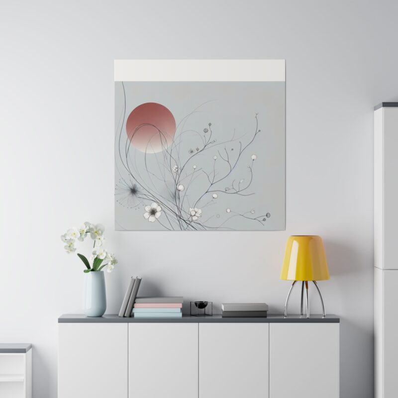 Serenity in Bloom: Japanese Floral Abstract Wall Art - Image 105