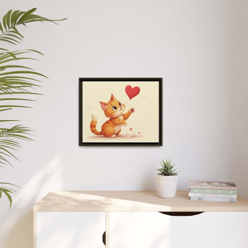 Canvas Print Wall Art - Cartoon Cat Paw Reaching Heart - Image 56