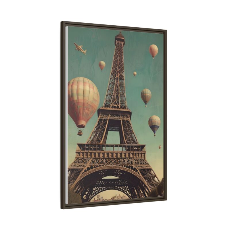 Vintage Paris Travel Canvas art with Hot Air Balloons and Street Lamps - Image 95